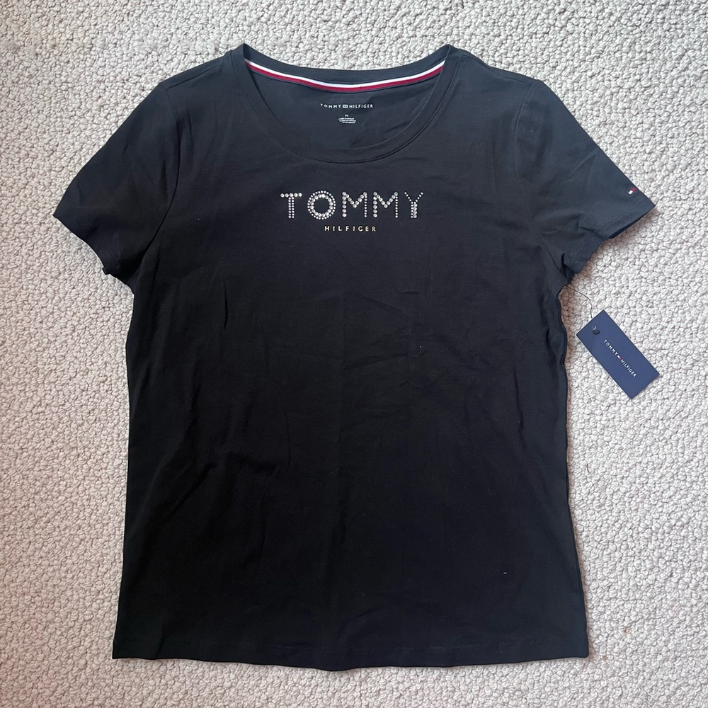 NWT Y2K Tommy Hilfiger Black Short Sleeve Tee‎